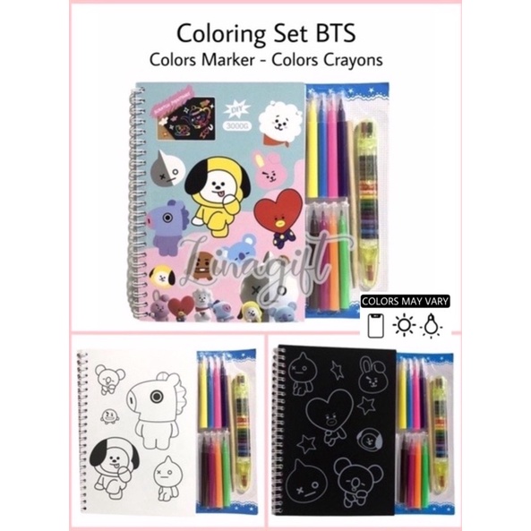 STUDY STATIONERY SET - PAKET ALAT TULIS SEKOLAH KARAKTER / SOUVENIR ULANG TAHUN ANAK 3 IN 1, 5 IN 1, 6 IN 1, 7 IN 1, BTS BT21