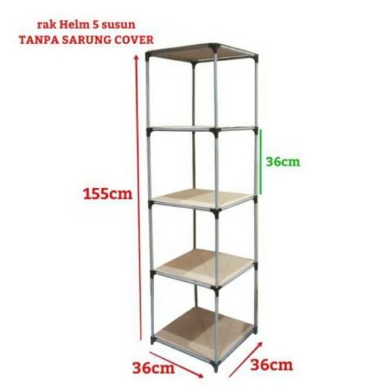 N8 LEMARI RAK PAJANGAN HELM BUKU SOUVENIR ETALASE TOKO 4 RUANG PORTABLE SERBAGUNA