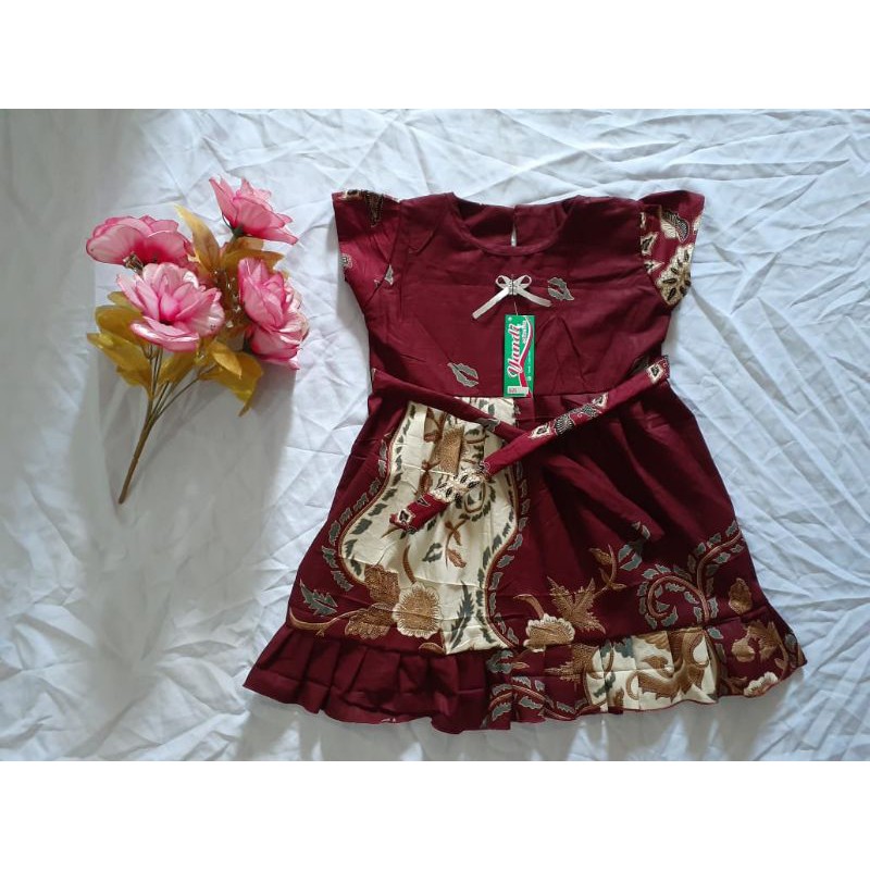 baju batik anak perempuan dress anak batik anak 2-3 tahun