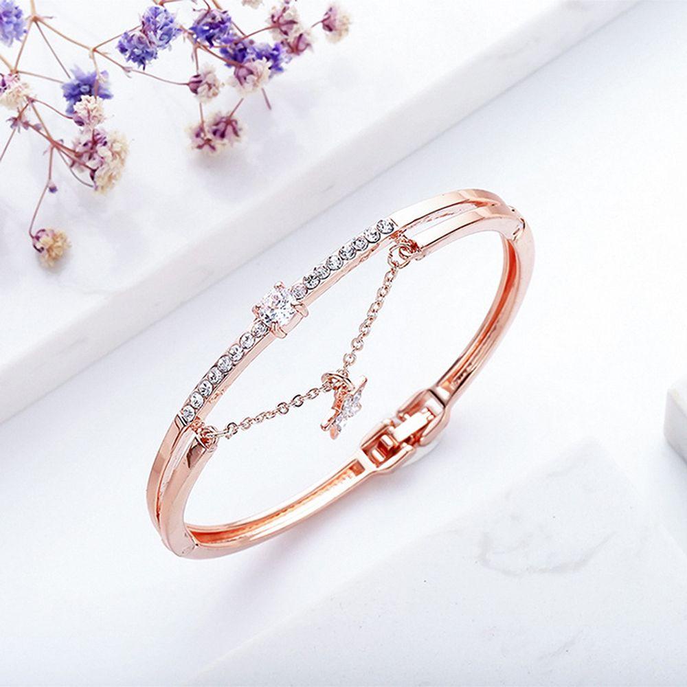 Gelang PREVA Star Mewah Rose Gold Forever Love Cuff Bangles