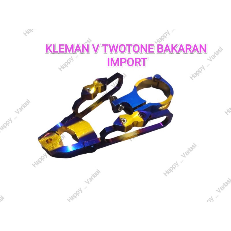 KLEMAN SELANG CLAMP REM DEPAN MODEL V FULL CNC BREKET SELANG DEPAN KLEMAN SELANG REM MODEL V TWOTONE