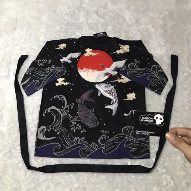 KIMONO IMPORT PRIA WANITA JEPANG HAORI HARAJUKU SABUK TALI LOOSE CARDINGAN SP1