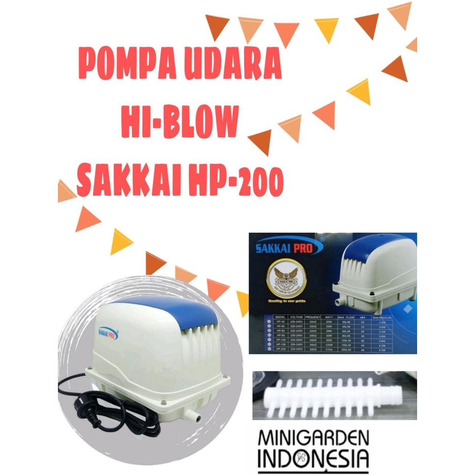 POMPA UDARA HI BLOW SAKKAI HP-200 ECO AIR PUMP BLOWER AERATOR KOLAM