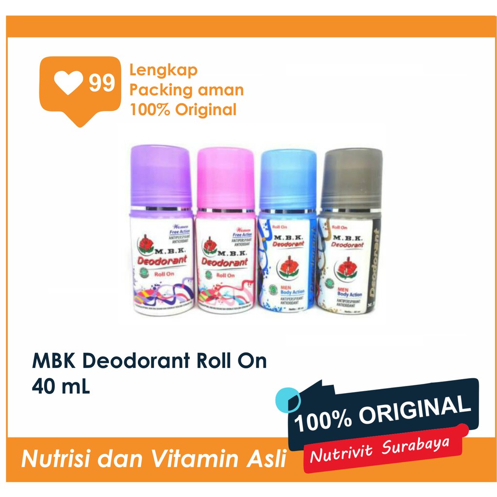 MBK DEODORANT ANTI PERSPIRANT ROLL ON 40 ML