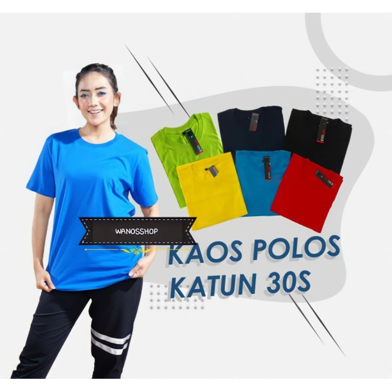 KAOS POLOS TANGAN PENDEK TC SOFT 30 S PRIA/WANITA MURAH MERIAH