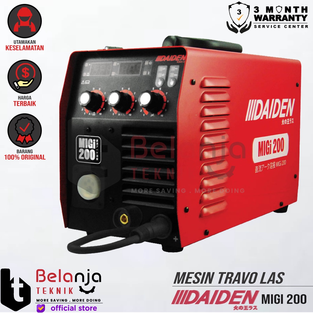Daiden Mesin Las Co 2 MIGi 200 MIG CO2 Travo Las Listrik Inverter MIGI