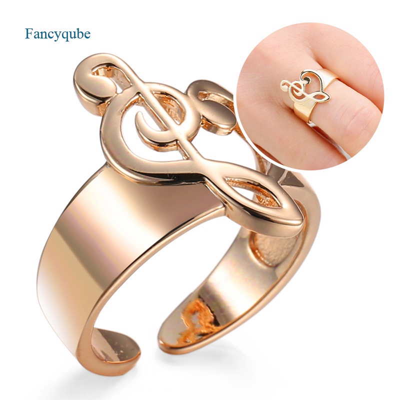 Fancyqube Cincin Sterling Silver 925 Lapis Emas 18k Model Terbuka Dapat Disesuaikan Untuk Wanita