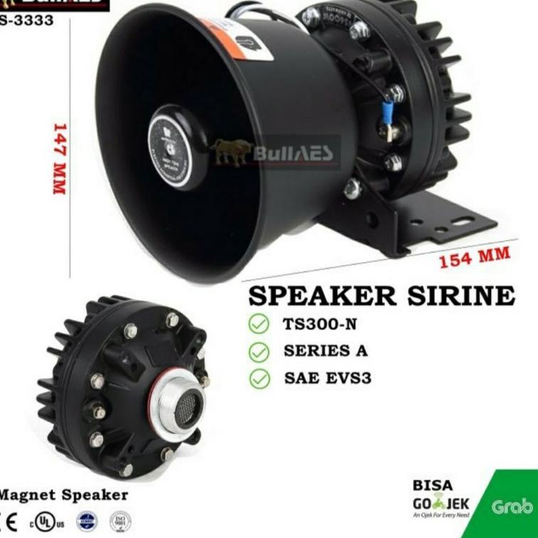 Dijual Murah 8BZ7E Speaker sirine patwal TS300N 200 wat corong bulat besi I Speaker Grigi Toa Sirine