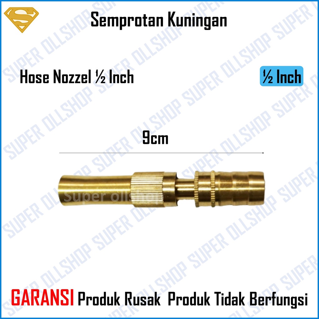 Semprotan Air Lurus Kuningan / Semprotan Air Taman / Semprotan motor - Semprotan mobil / Semprotan Air Lurus Hose Nozzel Kuningan