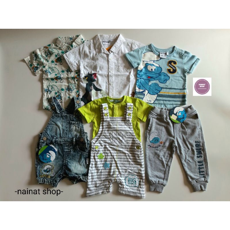 Baju anak smurf dan tom&jerry original/ kemeja anak laki/ overall baby