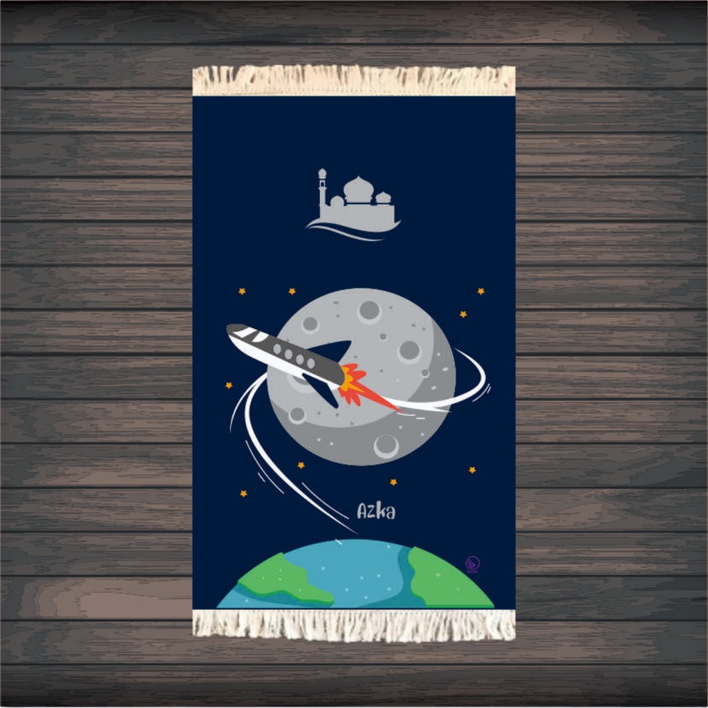 Sajadah Anak Premium Grade Free Custom Nama Exlusive Printed, Antislip dan Bisa Lapis Busa-Apollo