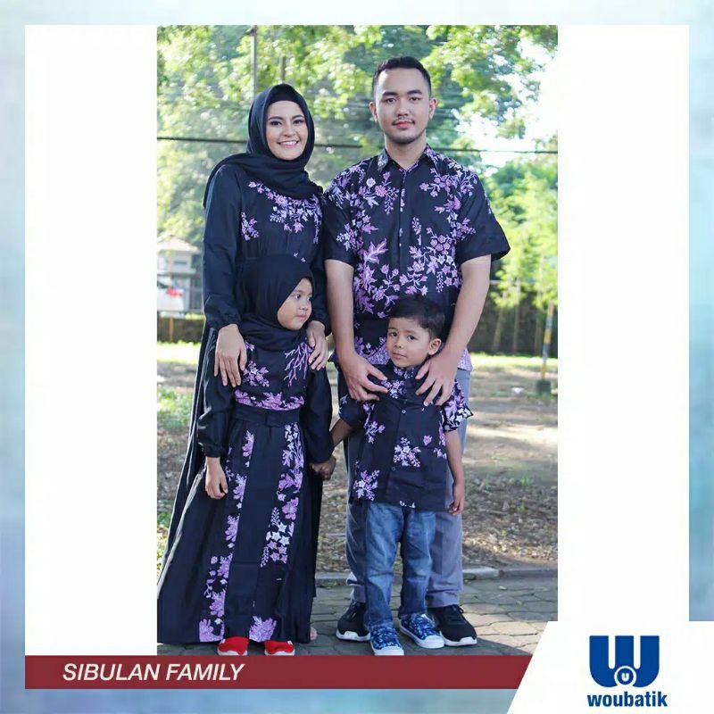 SAROJA BATIK Couple Batik Gamis Balloteli Cibulan Ungu