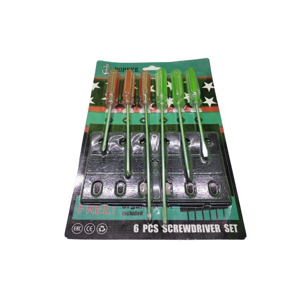 OLS Obeng Radio Transparan Screwdrive 6 Pcs Plus / Min 3&quot; 4&quot; 6&quot; ( + / - )