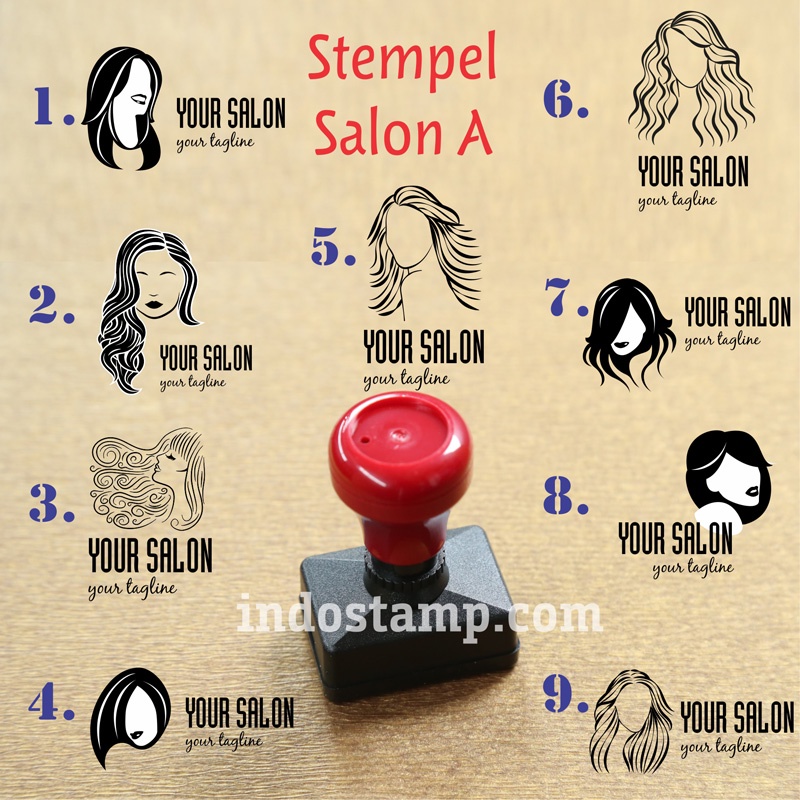 

stempel salon hair beauty spa desain logo flash stamp indostamp