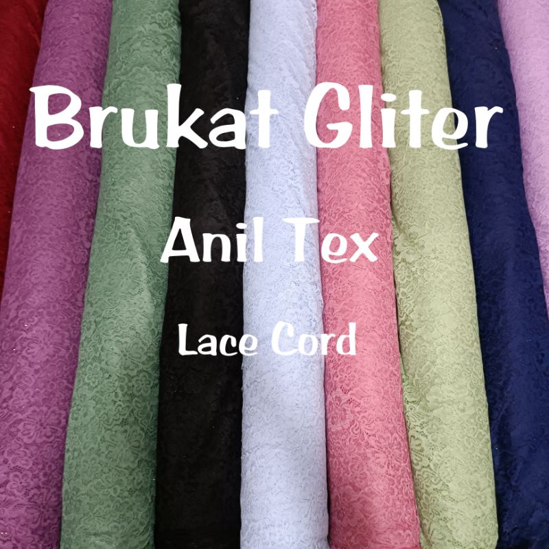 Kain Brokat Lace Cornelly gliter Premium/Kain Brokat meteran