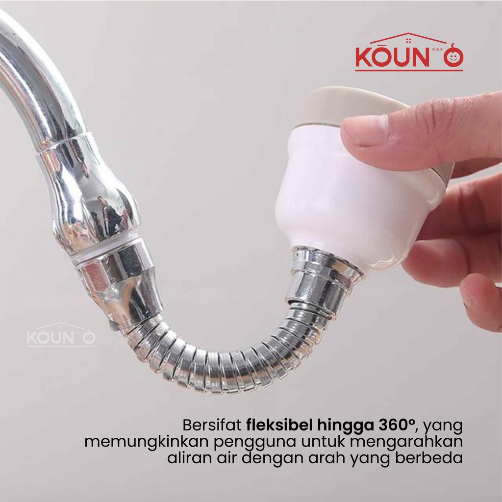 Sambungan Kran Air Fleksibel 360 Rotary Turbo Faucet Penyambung Keran Air Cuci Piring Wastafel