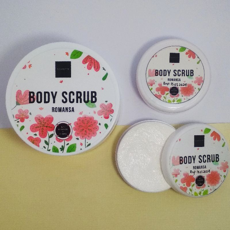 (New Happy chaming jolly) SEGEL 50gr Scarlett whitening body scrub mini Original 100% coffe pomegrante romansa happy scarlett mini