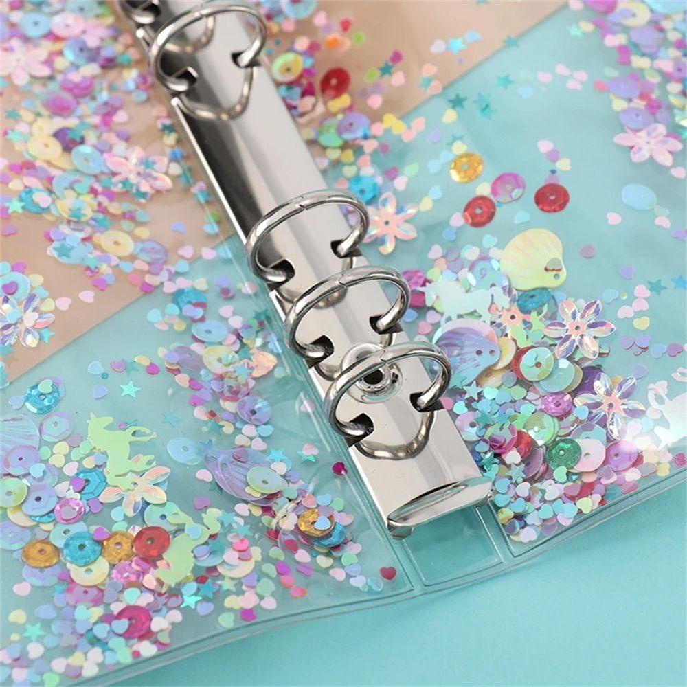 [Elegan] Notebook Cover Perlengkapan Kantor Perlengkapan Sekolah Map Binder Planner Cover Jurnal Cover 6cincin Binder Glitter Sequin Cover