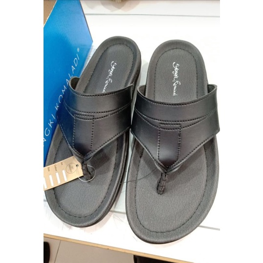Yongki Komaladi 39 40 41 42 43 Original sandal japit pria sendal jepit hitam kulit nranded brand Mat