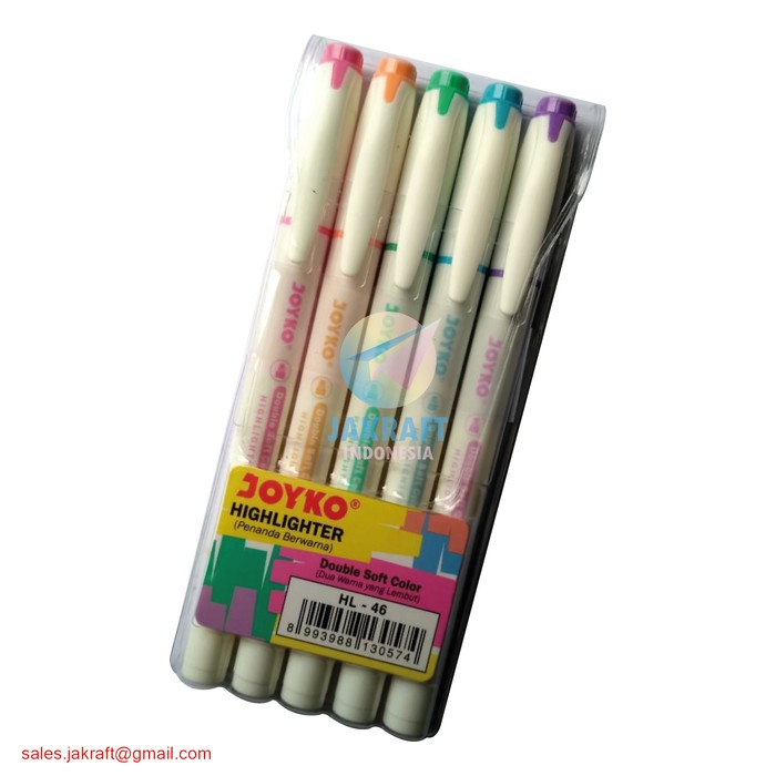 

Highlighter Stabilo Marker Warna Pastel 2 in 1 JOYKO HL-46 Lengkap