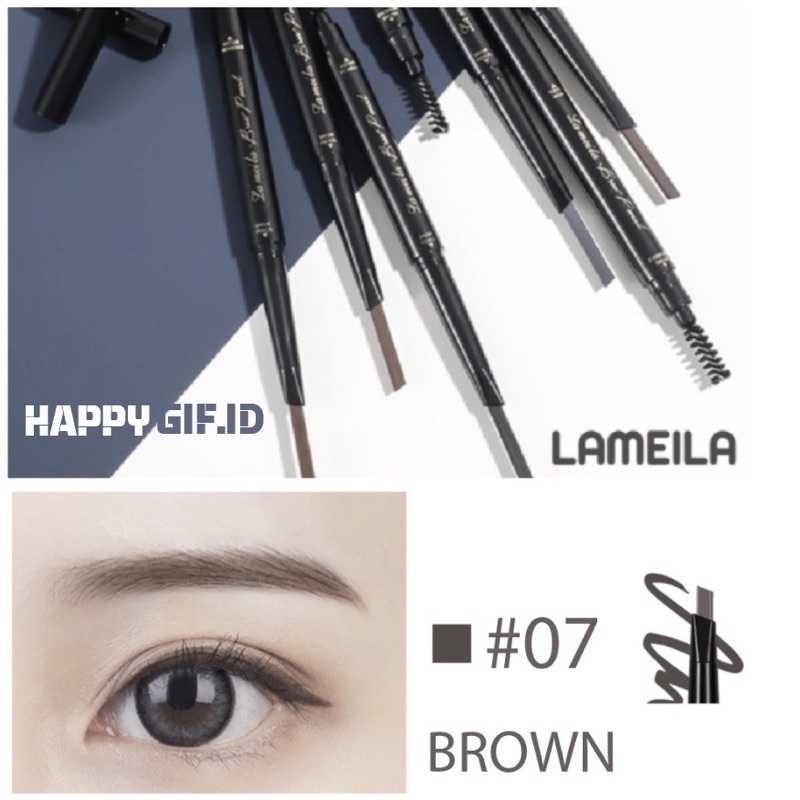 ✨NAGIHI✨ LAMEILA Pensil Alis OriginEyebrow 2 in 1 Kepala Ganda 7 Warna Boxless LA026