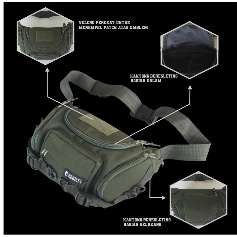 Tas Selempang Pria / Tas selempang army / Waistbag army / tas selempang tactical Gerilya Jatayu