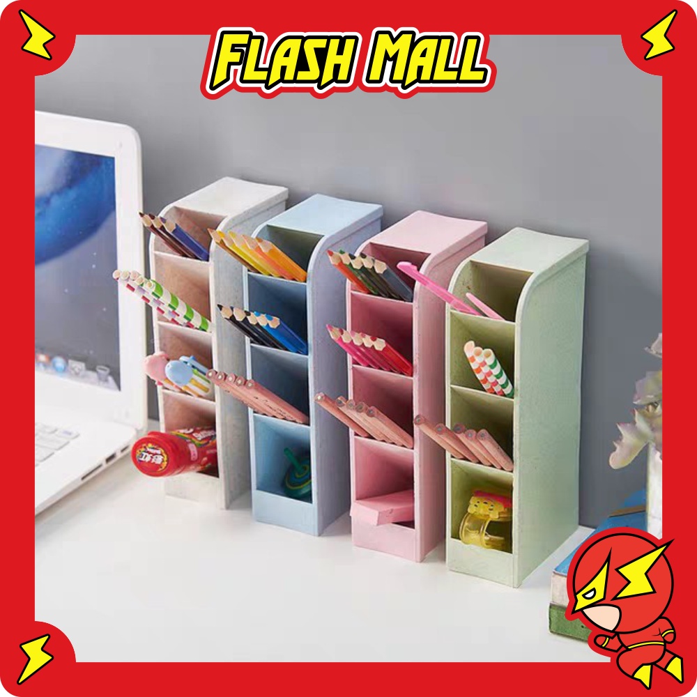

FLASHmall R508 Holder pen rak pensil 4 tingkat multifungsi 20.5 x 5.9 x 9.25CM