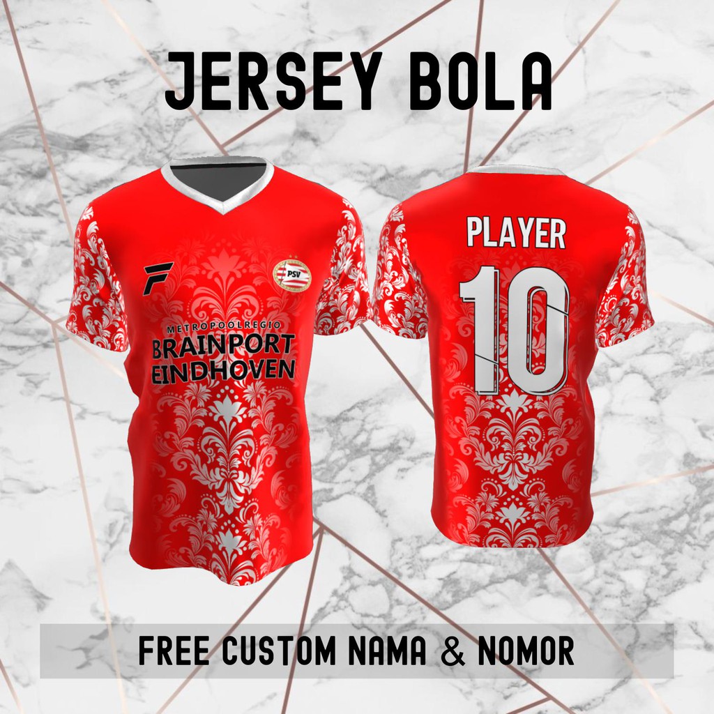 Jersey Batik PSV Klub Bola Baju Kaos Custom Nama dan Nomor Punggung - 415