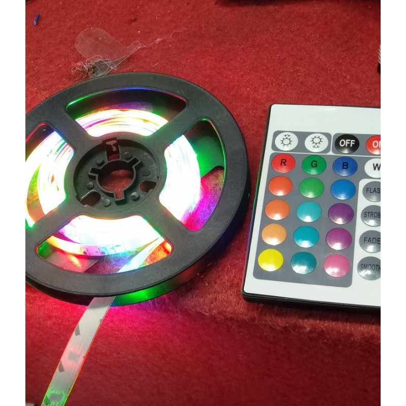 LED STRIP RGB + REMOTE 5 METER (RED, GREEN,BLUE)