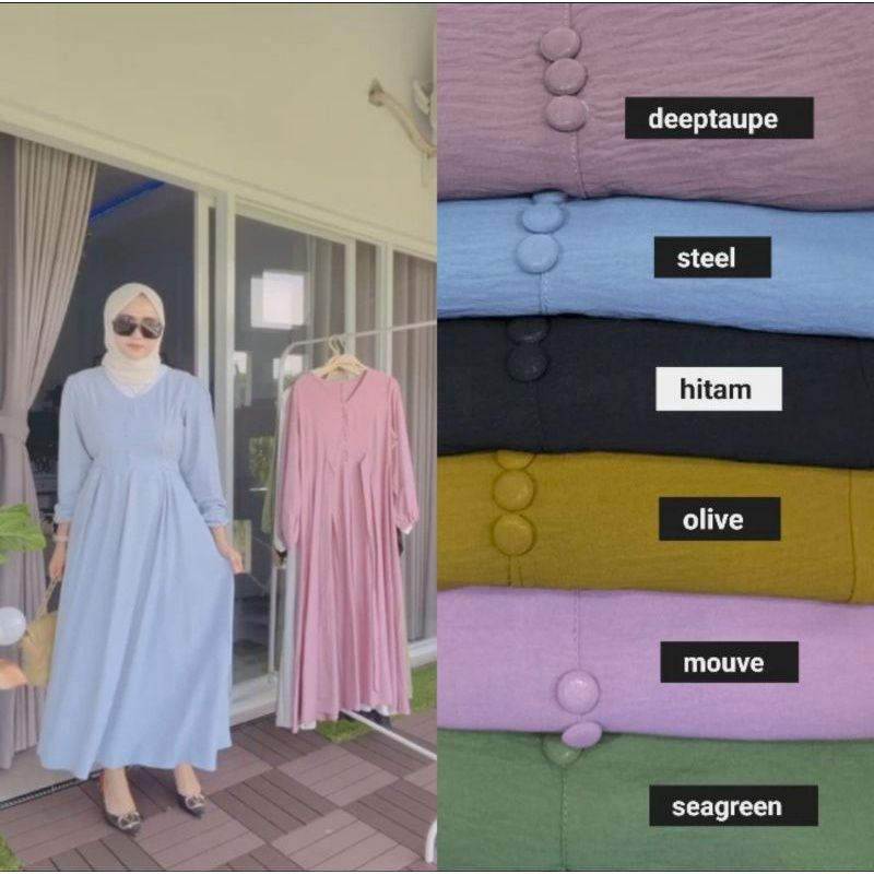 AUDI CRINGKLE MIDI DRESS