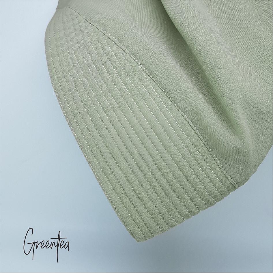 PROMO 9.9  Jilbab Instant Khimar Raudah Ouval Khimar Kancing 2 Layer / Jilbab Kancing 2 Layer-GREENTEA