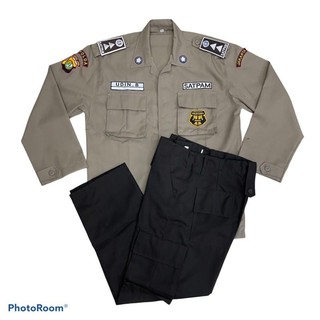 Jual Seragam Security Seragam Satpam Pdl Coklat Pdl Coklat Baju Celana Atribut Tempel Lengkap