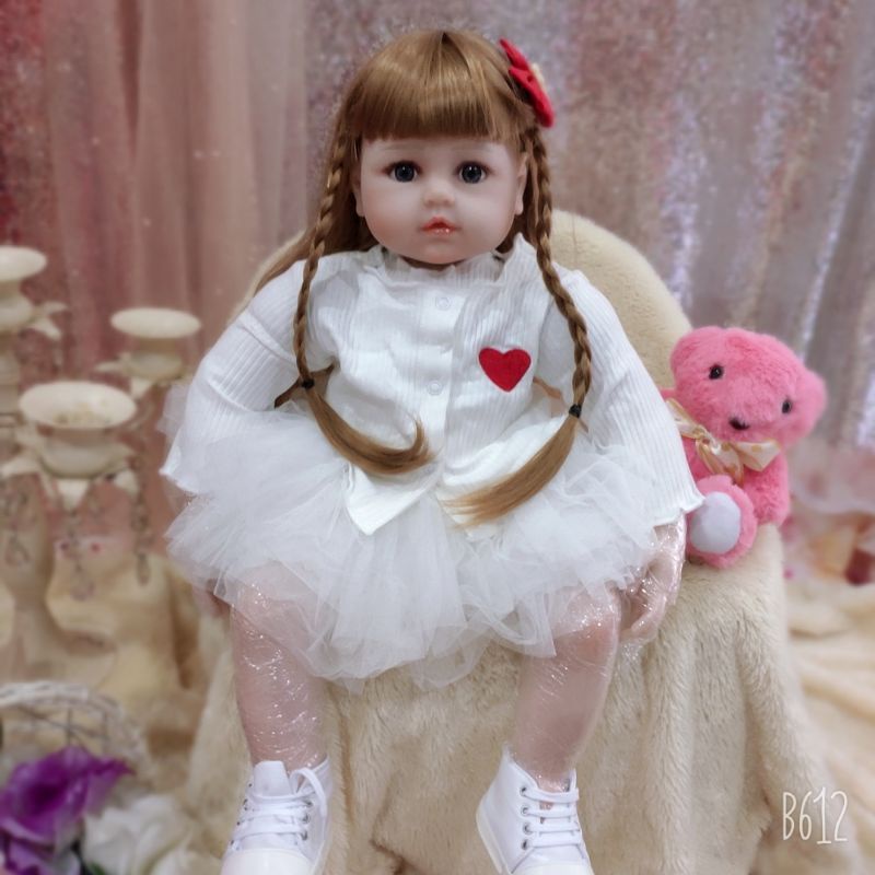 Boneka Bayi Reborn Premium Cantik 60 cm Rambut Panjang Original