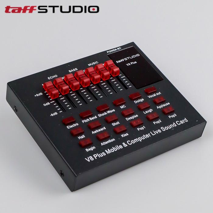 Taffware Bluetooth Usb External Soundcard Live Mic Headset - V8 Plus