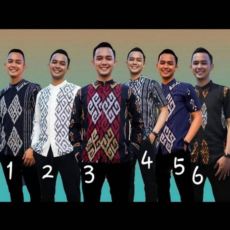 Kemeja tenun pria lengan panjang kemeja tenun pria lengan pendek