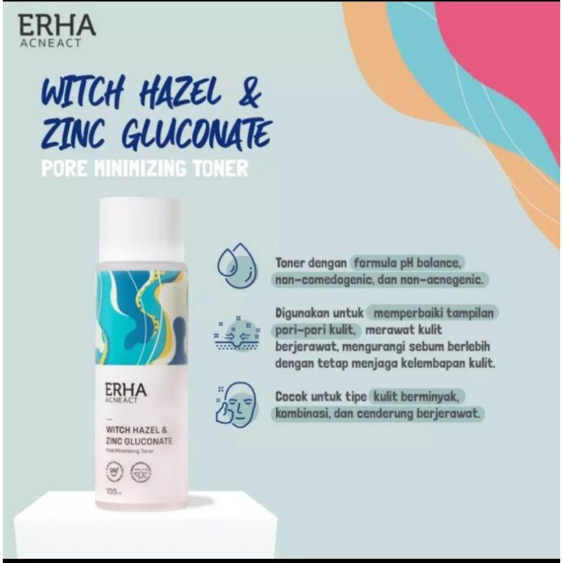 ERHA ACNEACT TONER WITCH HAZEL &amp; ZINC GLUCONATE, CHAMOMILE 100ML