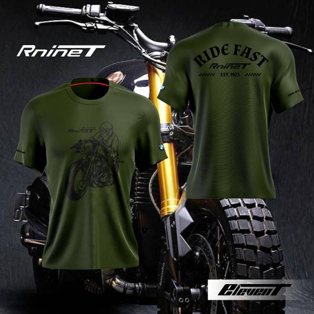 BMW T-shirt RnineT hijau army