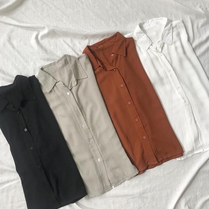 Atasan wanita // baju kemeja wanita // kemeja crinkle // Blouse Crinkle // kemeja murah