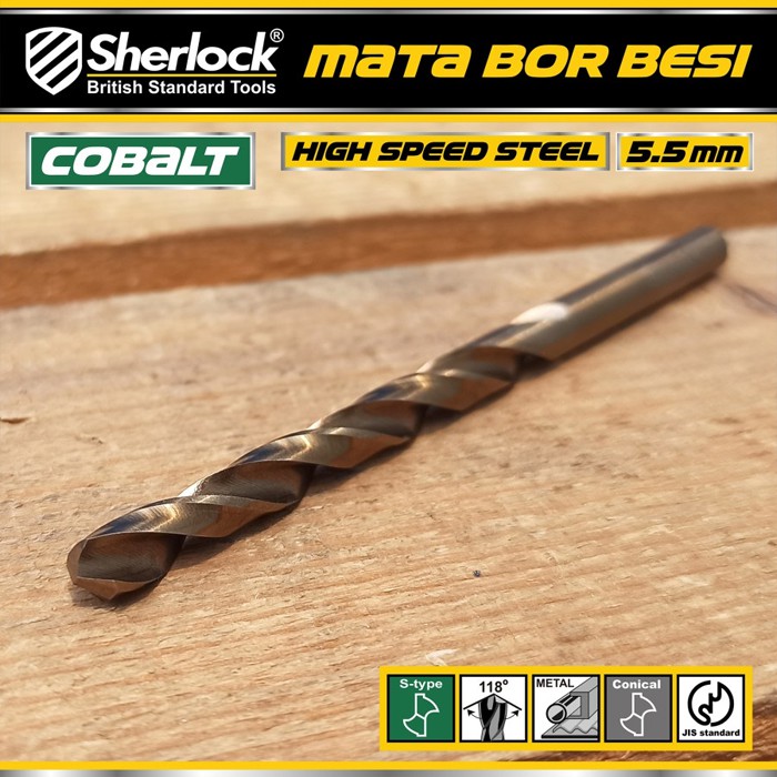 Mata Bor Besi 5.5 mm / Sherlock JIS Standard High Speed Steel Cobalt (1 Pcs)