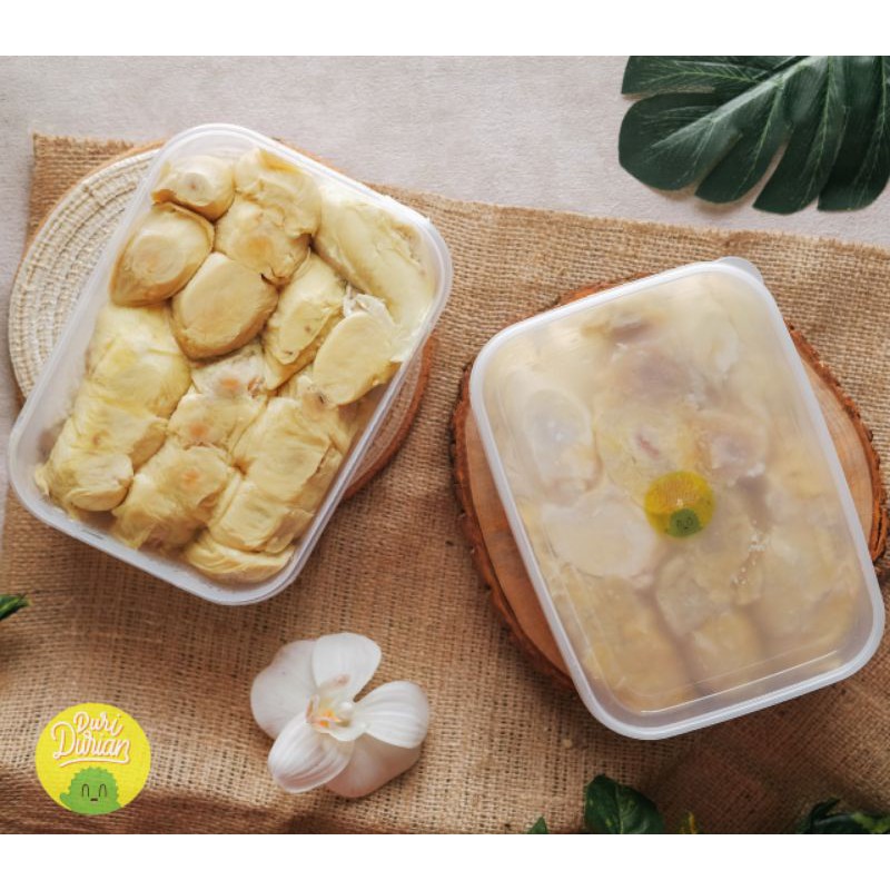 

paket 2 box durian kupas medan +/-900 gram