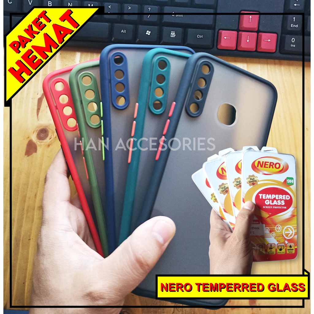 (PAKET HEMAT) Case Fuze Dove + Temperred Glass Infinix Hot 8/Hot 9/Hot 9 Play/Note 7/Note 7 Lite Hardcase / Matte Colour / Case Candy