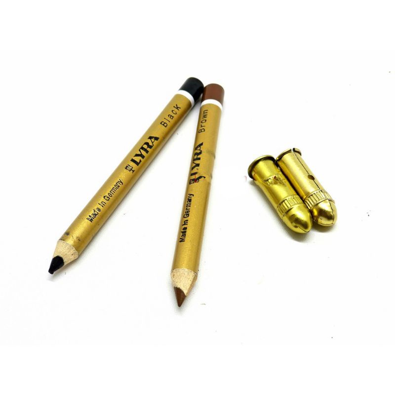 Pensil Alis LYRA Original - Eyebrow Liner Exclusive PENSIL ALIS LYRA GOLD HITAM DAN COKLAT