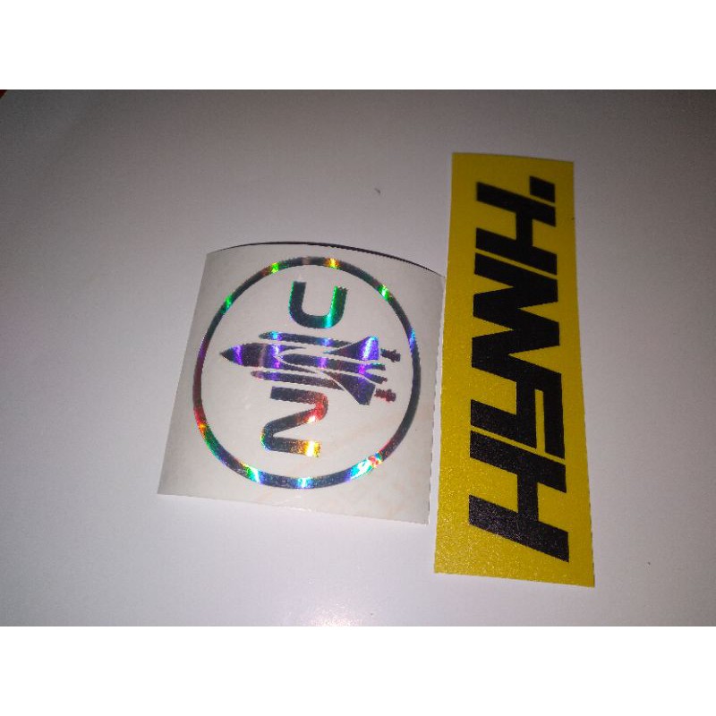 

sticker cutting vinly logo NASA hologram hitam putih