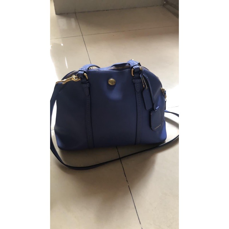 preloved tas coach porcelain colour blue ORI