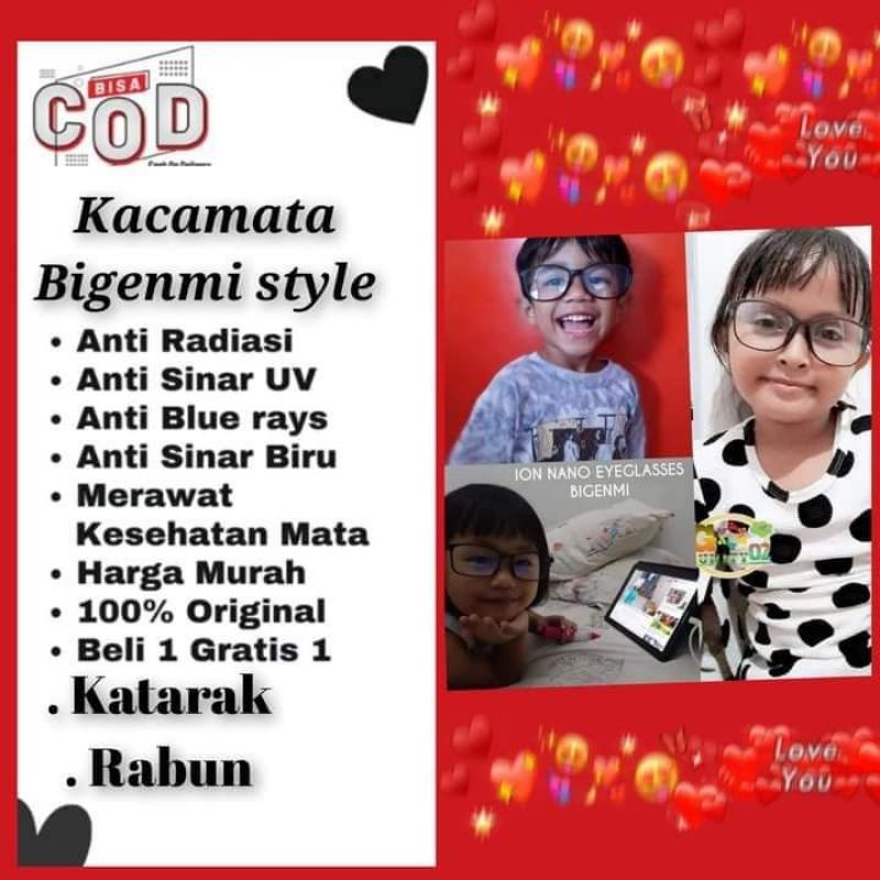 BIGENMI KACA MATA ION NANO RADIASI ANAK2