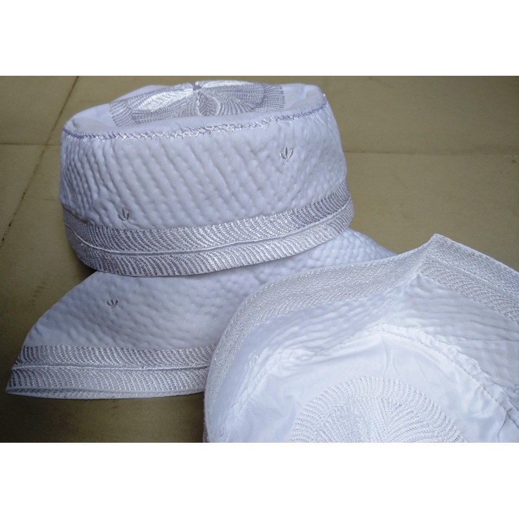 Peci Haji Kopiah Putih Songkok Bugis Madinah Malaki Banjar Import
