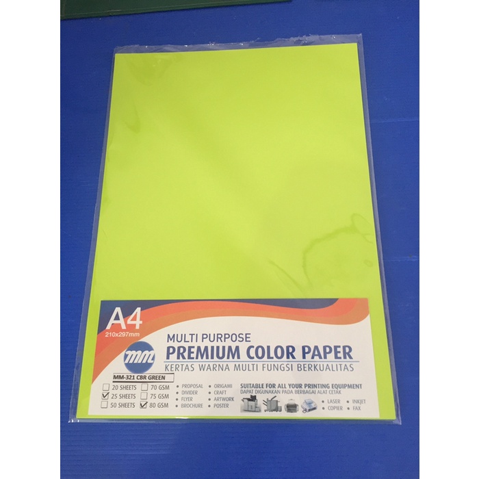 

HVS Warna A4 80gr MM-321 Cyber Green (1 rim)