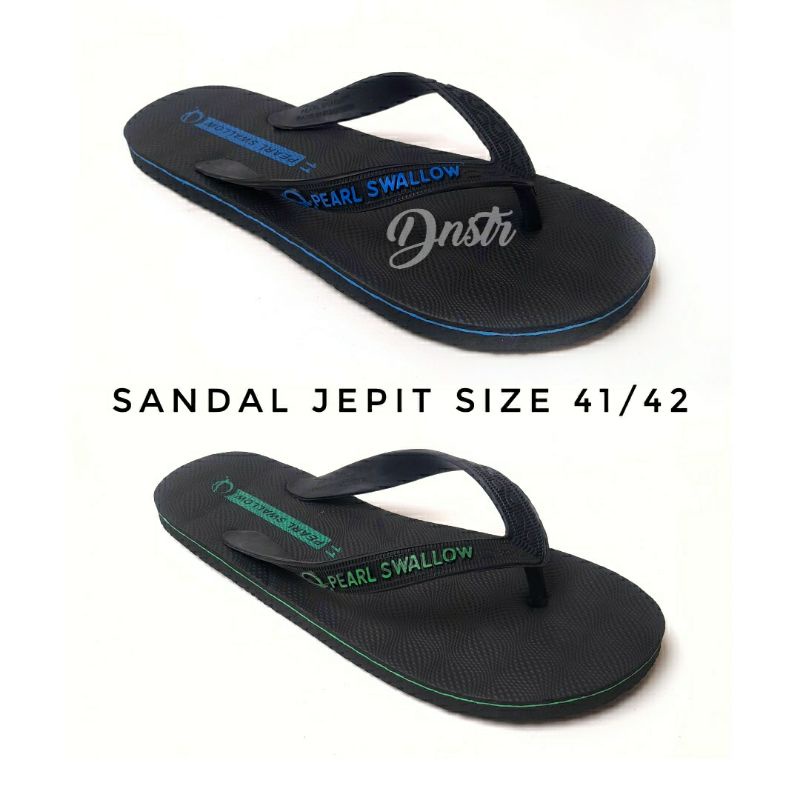 Sandal Jepit Pria Pearl Swallow Hitam Ukuran Besar Dewasa 41-42