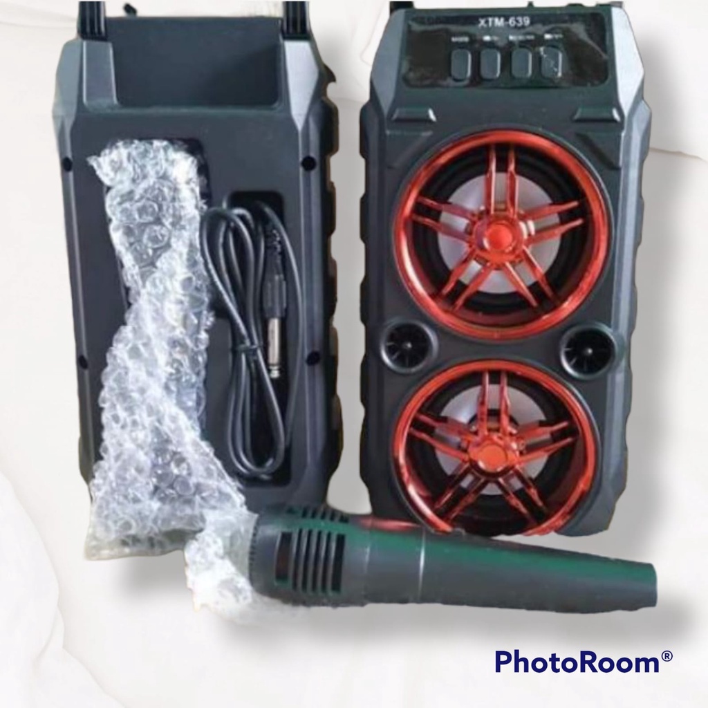 SPEAKER KARAOKE BLUETOOTH XTM 639 - SPEAKER LED GRATIS MIC