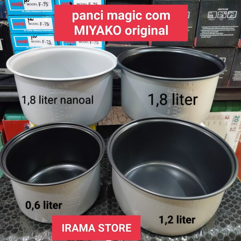 Panci Magic Com Miyako Original Teflon Rice Cooker miyako Ukuran 0.6L 1.2L 1.8 Liter 2.2L  Multi